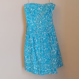 Lilly Pulitzer Seashell Pattern Strapless Dress NWOT